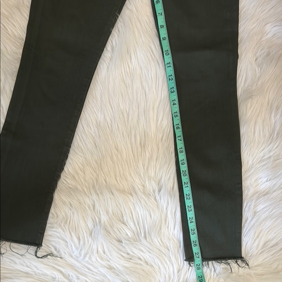 Mother Looker Ankle Fray Skinny Just For Kicks Emerald Green Denim Jeans Size 25 - Picture 16 of 16